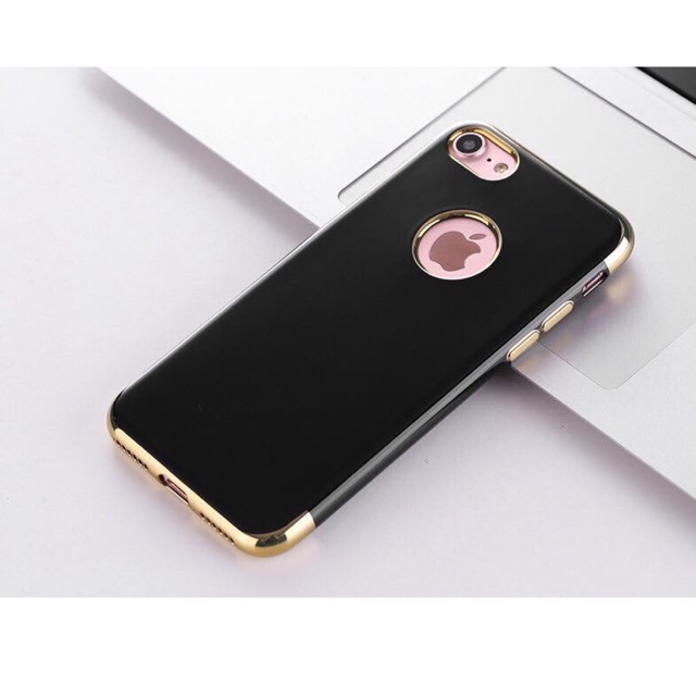 Ốp jetblack đen bóng viền vàng IPhone 6/6s/6 plus/6S plus