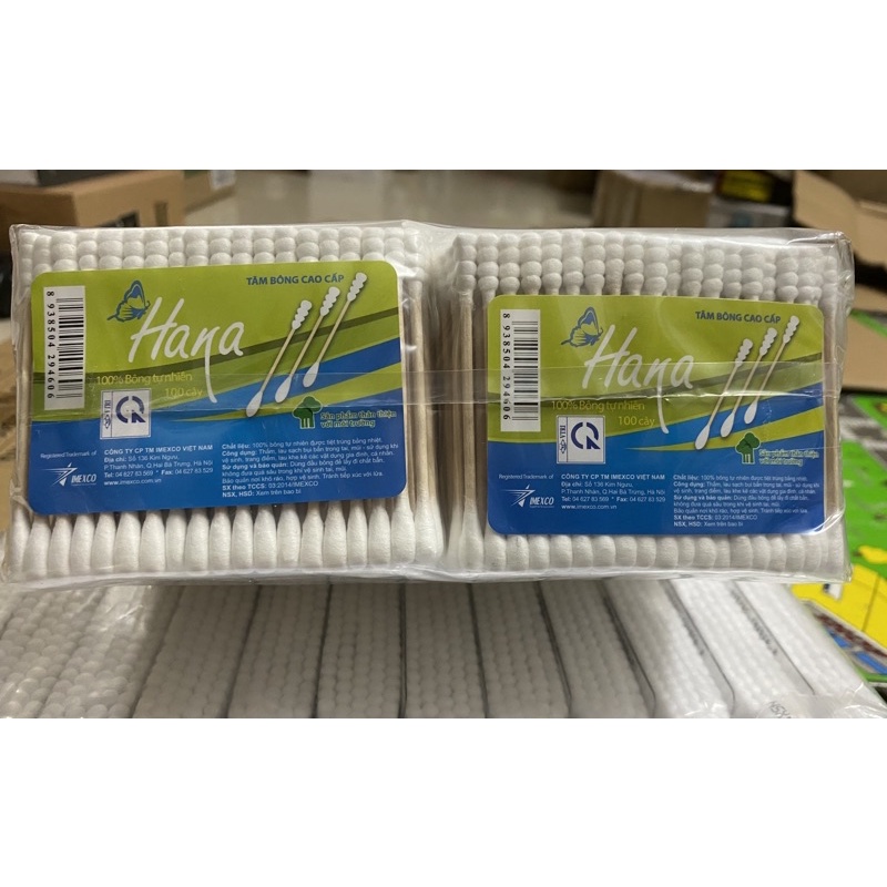 [HANA]COMBO 3 GÓI POLY TĂM BÔNG LÕI GỖ 100C - BT0001