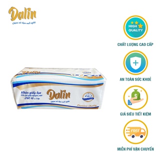 Khăn giấy rút cao cấp DALIN, khăn giấy ăn 240 tờ x 2 lớp (480 tờ) dành cho văn phòng