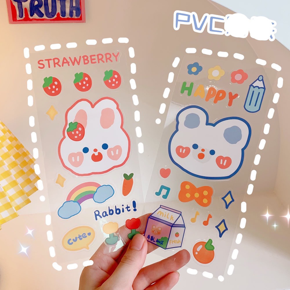 Sticker cute hình dán cô gái dễ thương hàn quốc nhãn dán điện thoại di động trang trí sổ tay bình nước