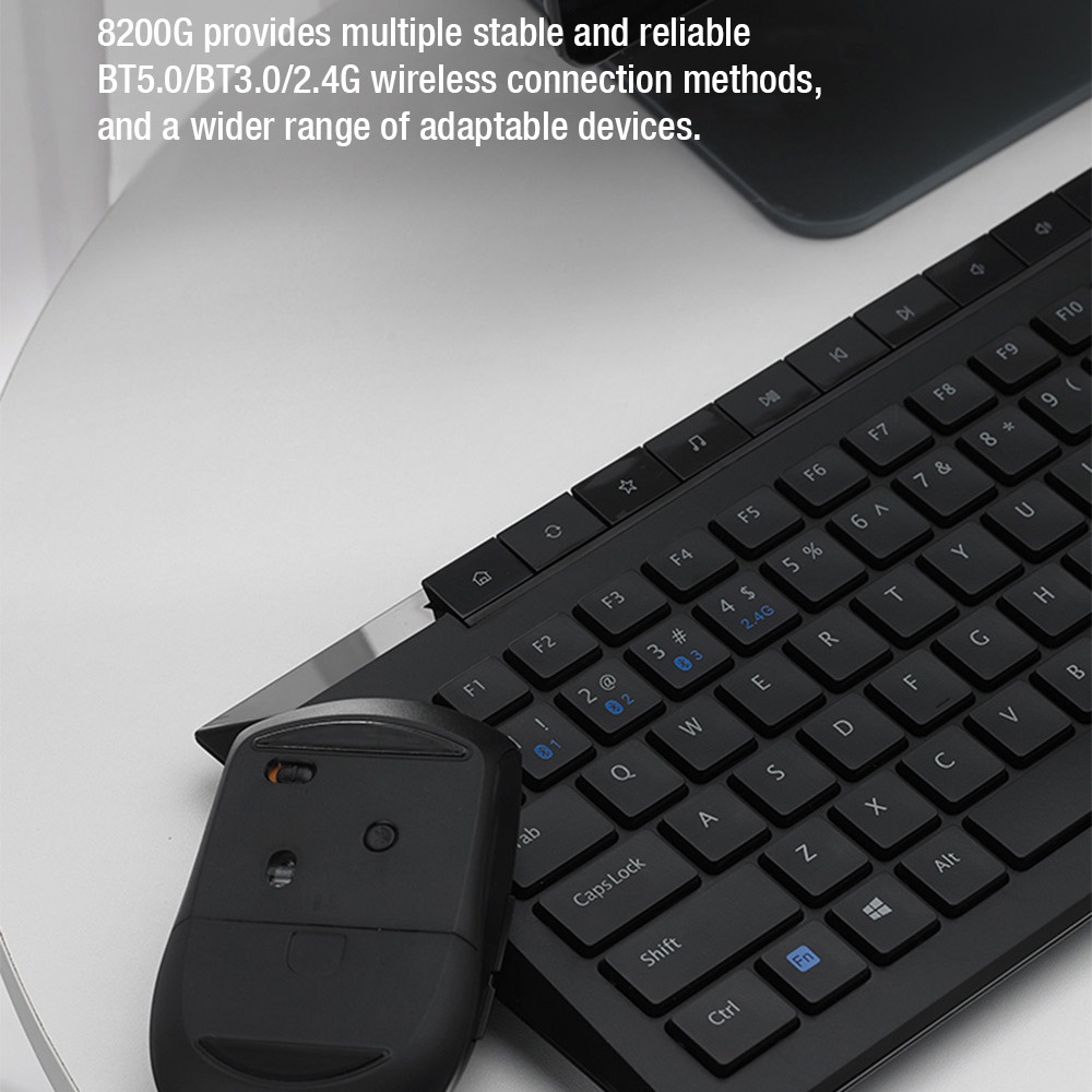 RAPOO Combo Chuột Và Bàn Phím Không Dây 8200M Kết Nối Bluetooth / RT 2.4G Kết Nối Với 3 Thiết Bị