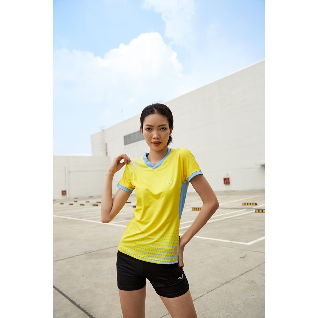 Áo Cầu Lông Nữ Cổ Tròn AVT04 Vina Sport- Lapi VN Áo Tập Gym Tennis , Chất Thun Thấm Hút Mồ Hôi, Thoáng Mát, Full Size