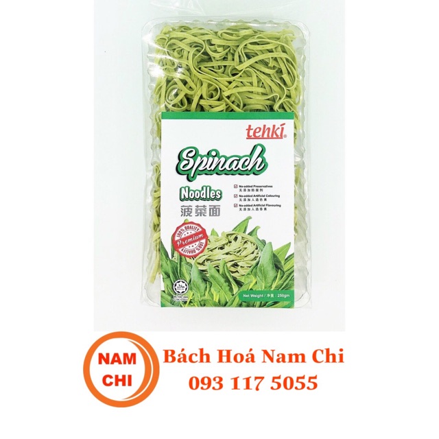 [BINA] Mì Tehki Rau Bina Bó Xôi Malaysia Spinach 250g Ăn Chay Ăn Kiêng Giảm Cân Tuyệt Vời