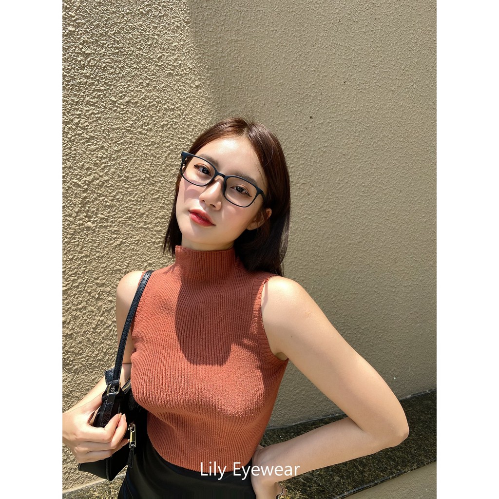 Gọng kính cận nam nữ mắt vuông LILYEYEWEAR gọng nhựa phù hợp nhiều khuôn mặt nhiều màu sắc 206
