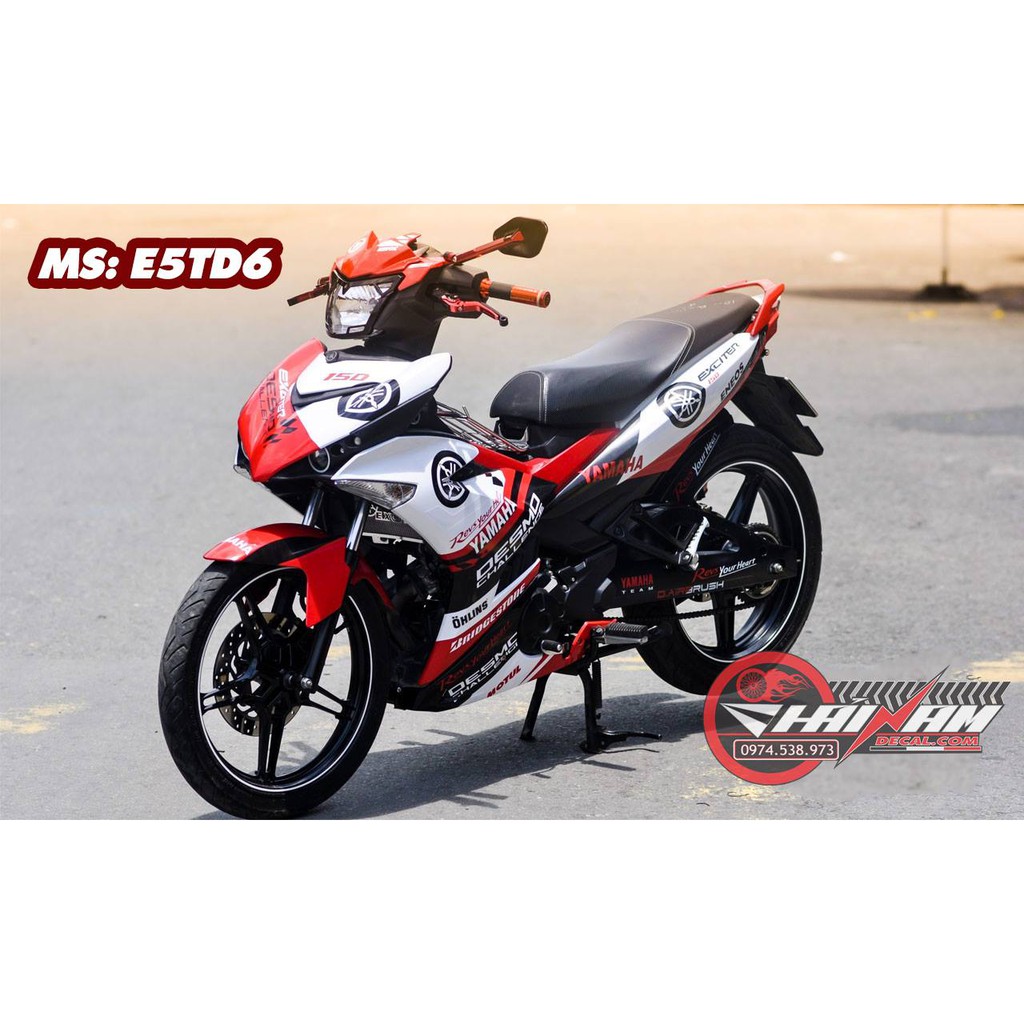 Tem Trùm Exciter 150 Trắng Đỏ