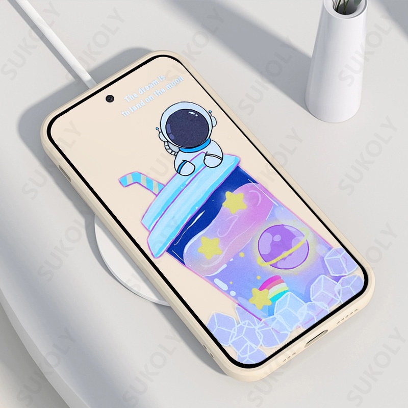 ốp lưng điện thoại phi hành gia thương hiệu thời thượng tương thích Cho Xiaomi Redmi Note 11 Pro 10 Pro 9s 9 8 7 7S Pro Redmi 8 9A 9C 9t 10 Vỏ TPU mềm chống rơi chống sốc case