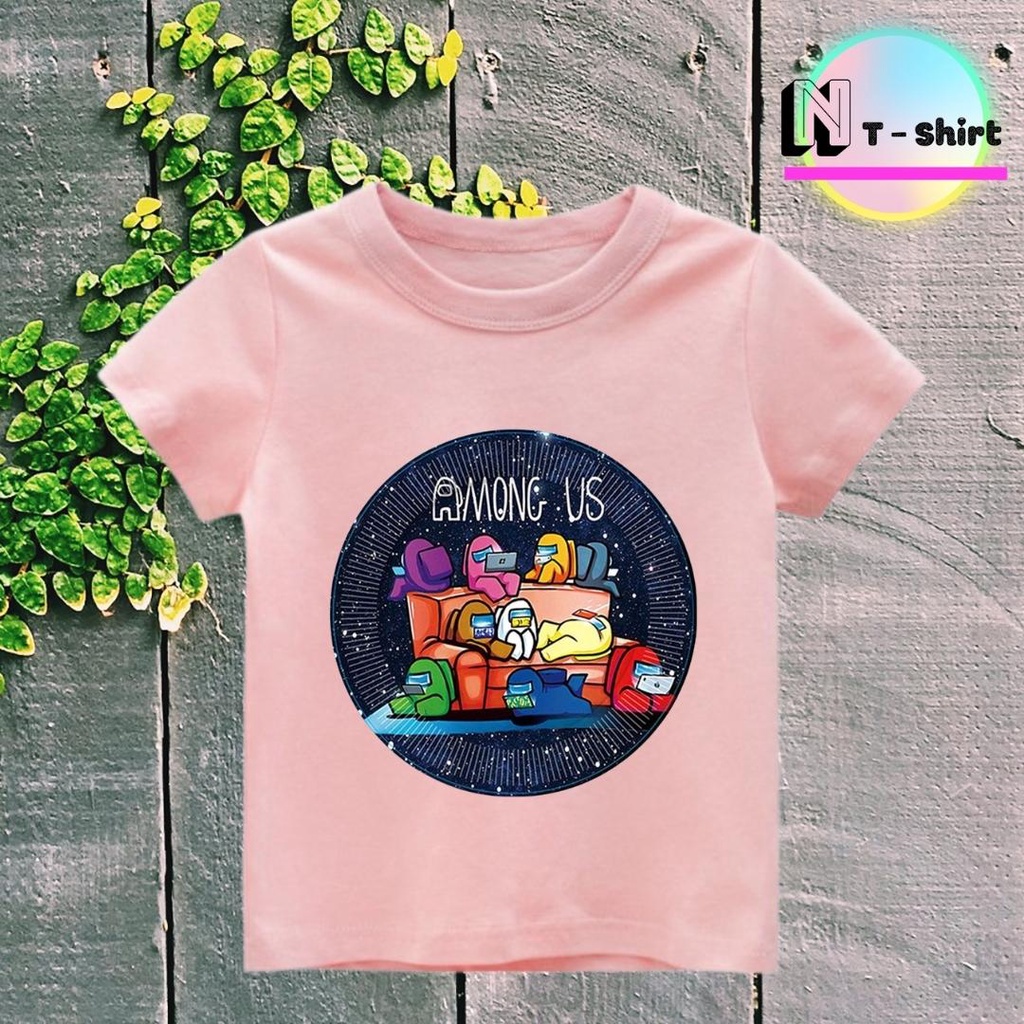 Áo thun bé trai và bé gái, Áo phông trẻ em in hình Game Among US, Áo cotton xịn mặc mát thoải mái NTshirt 09