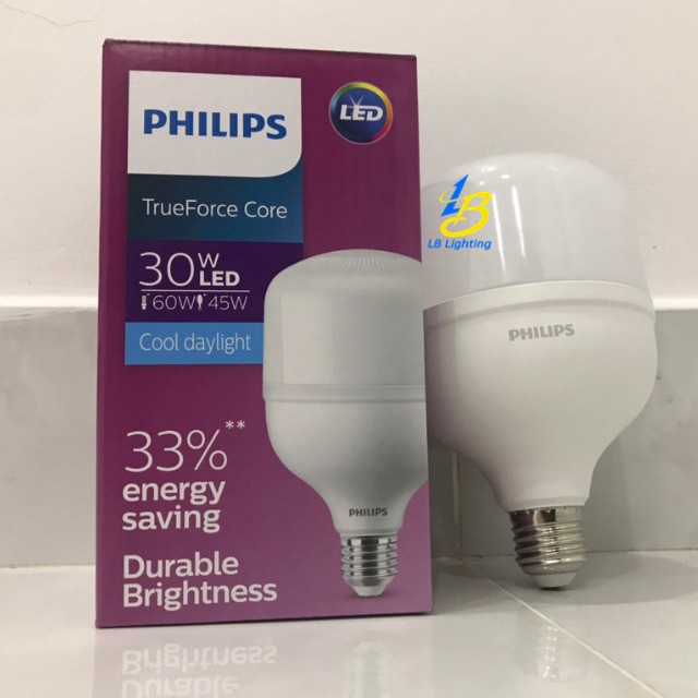 Bóng đèn led trụ 30W E27  philips chính hãng , sáng rực, giảm chói, điều hướng ánh sáng - Lê Bùi Lighting