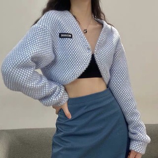 Áo khoác croptop len lông mềm mịn kèm ảnh thật và video shop quay