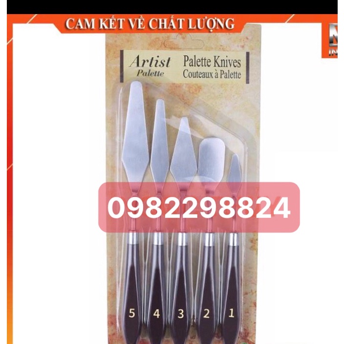 Bộ 5 dao chà láng,dụng cụ trét bánh kem mini