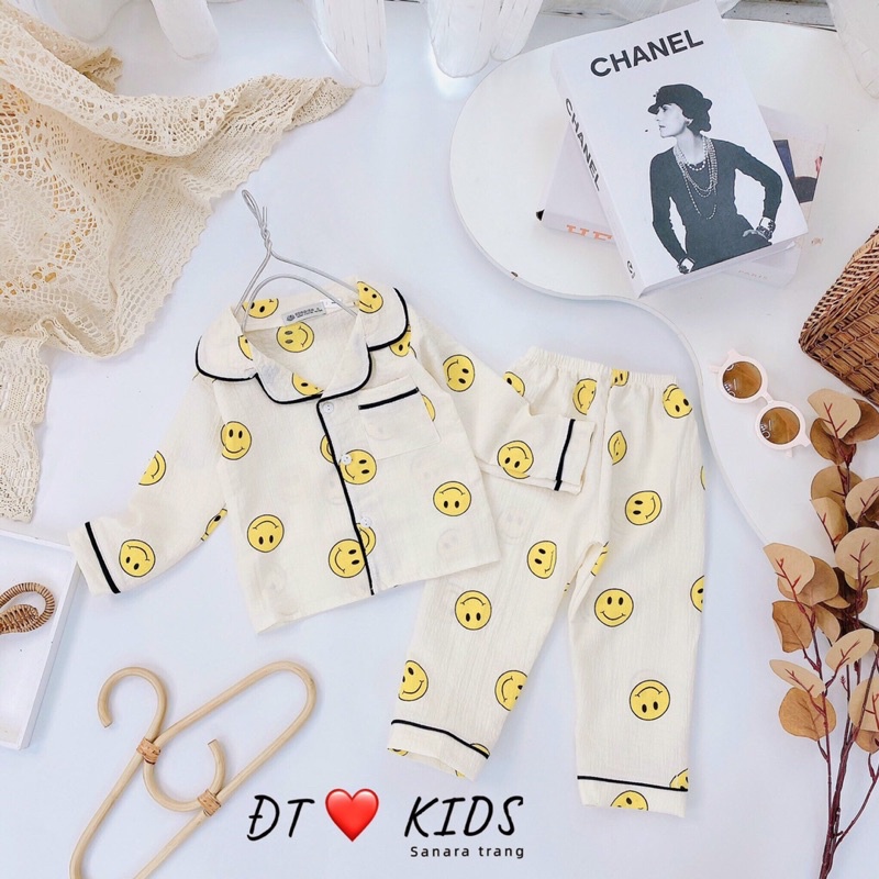Bộ pizama dài tay thu đông đáng yêu cho bé, bộ đồ ngủ bé trai bé gái
