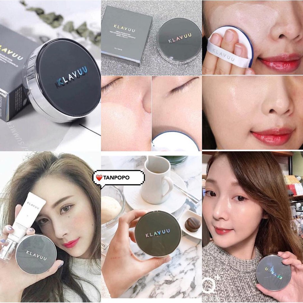 Phấn Nước Klavuu Urban Pearlsation High Coverage Tension Cushion - Xám ( Mẫu Mới , Cũ )