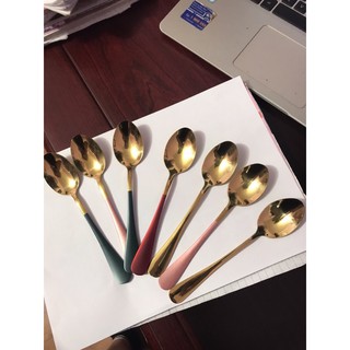 Set 5 thìa mạ vàng