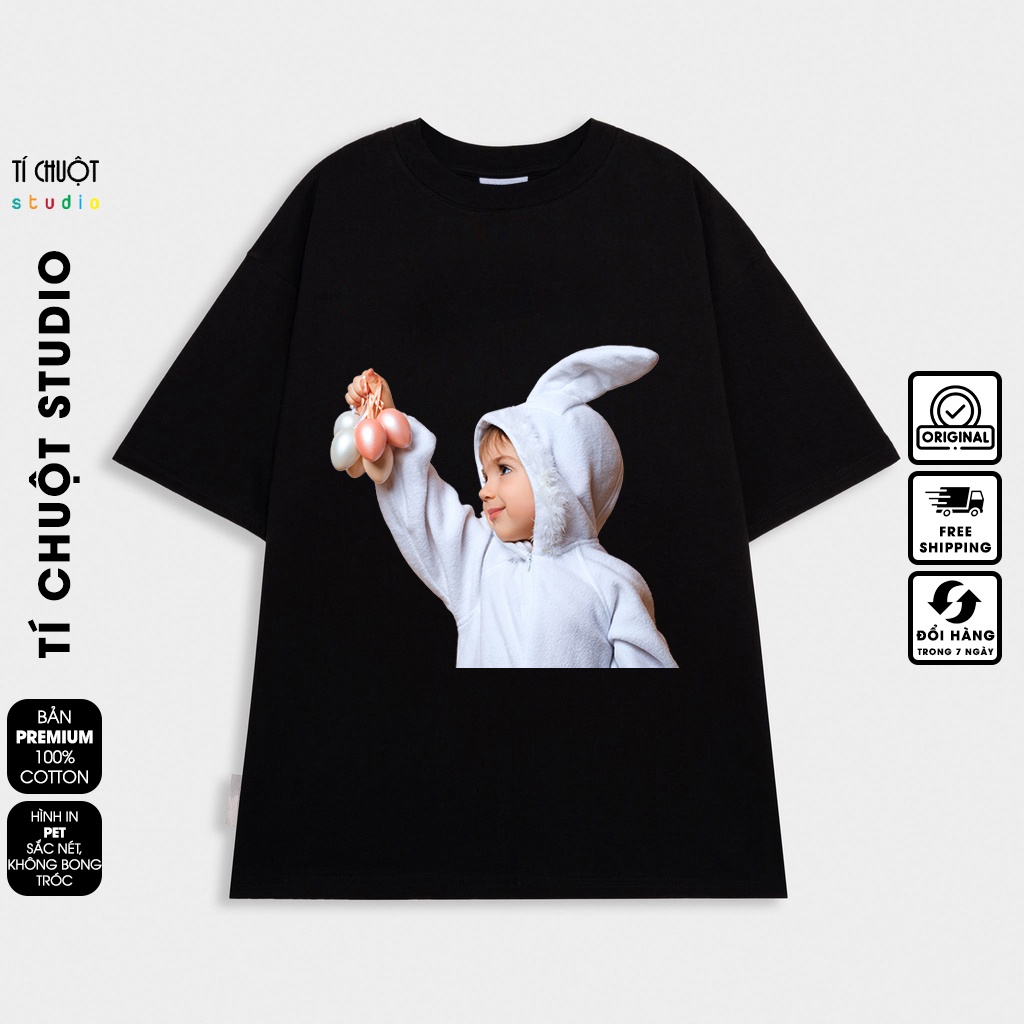 Áo thun ADLV Bé thỏ nam nữ, Áo phông unisex Acmé de la vie tay lỡ form rộng - Tí Chuột Studio