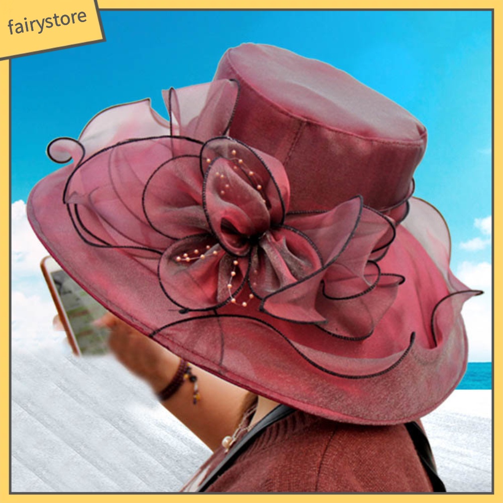 Mũ Vành Nữ Đính Hoa Thời Trang