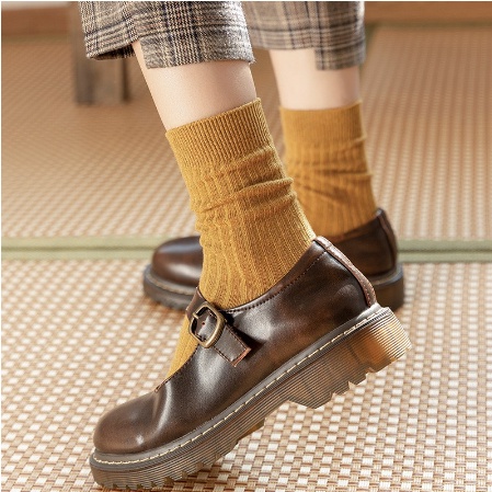 Hàng Đẹp- Tất cổ cao gân trơn nam nữ, vải cotton co giãn phong cách Ulzzang Hàn Quốc