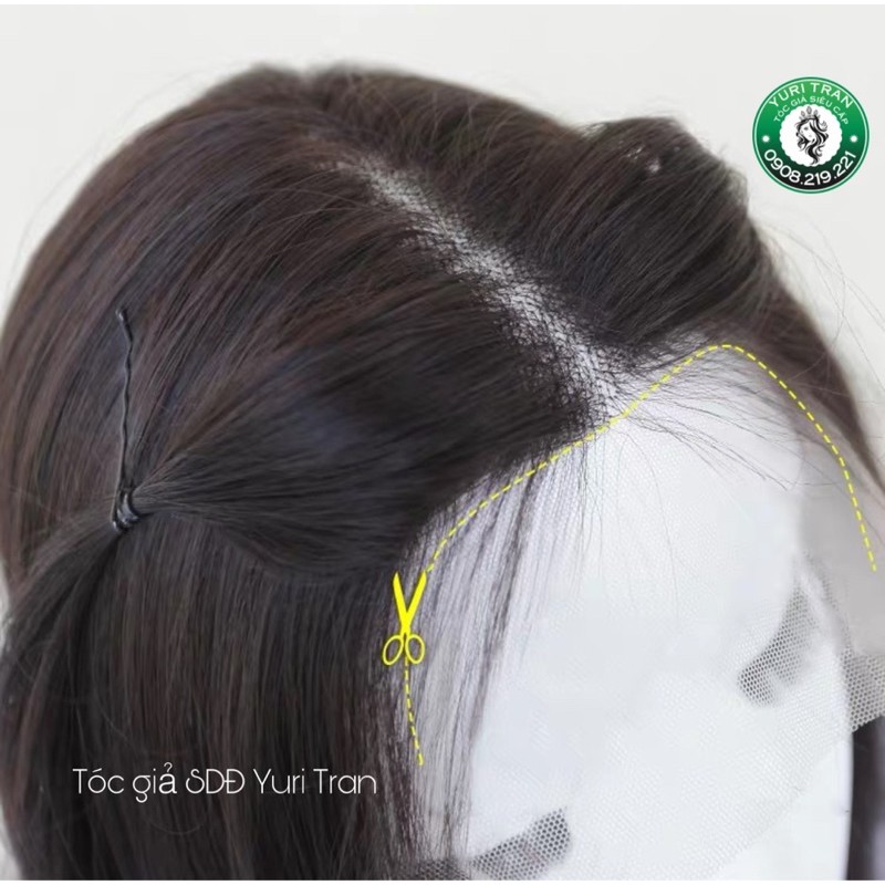 TÓC GIẢ NGUYÊN ĐẦU FRONT LACE SIÊU DA ĐẦU VIC THẲNG ĐEN TỰ NHIÊN SIÊU PHẨM NHÀ EM Ạ