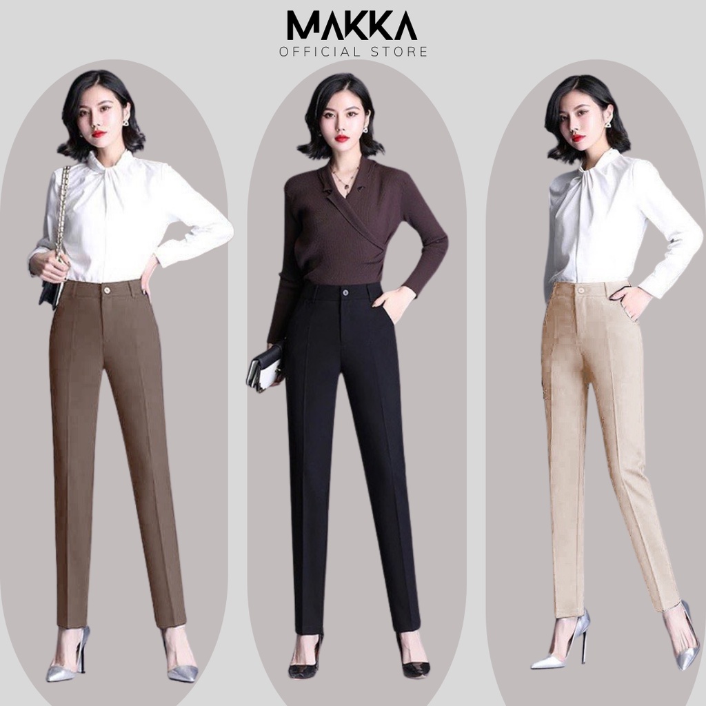 Quần tây nữ MAKKA lưng cạp cao đồ âu công sở đi học đi làm from dáng chuẩn siêu đẹp 831
