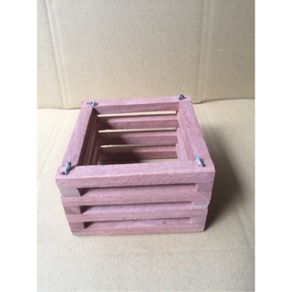Chậu gỗ vuông trồng lan 14cm
