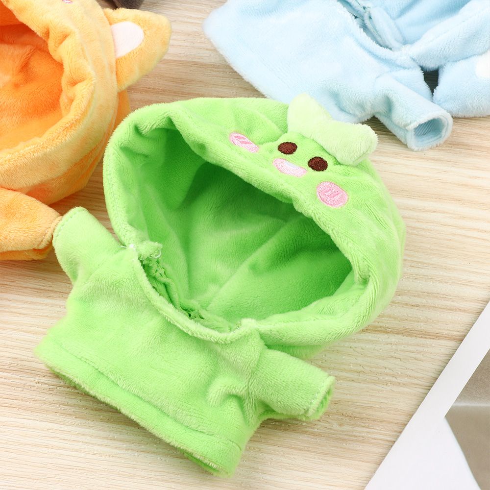 TARSUREVN Fit For 20cm Doll Clothes Mini Animal Hoodies Suspender Pants Cartoon Plush Shoes Changing Dressing Game Gift