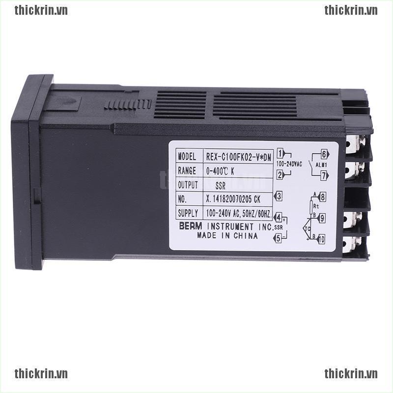 <Hot~new>100-240VAC PID REX-C100 Temperature Controller SSR-40A Thermocouple