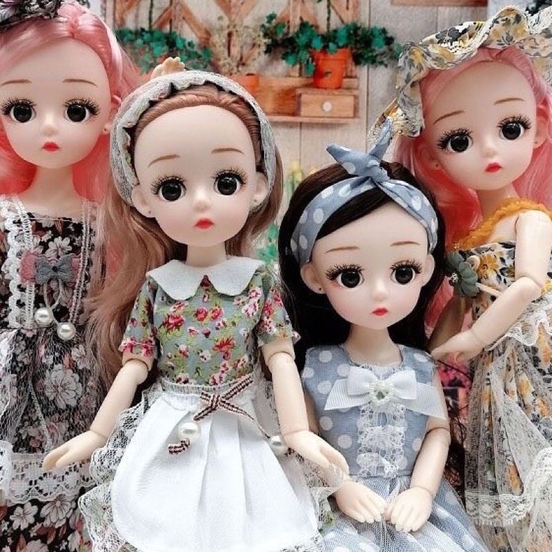 [30cm] Búp bê baby có khớp cử động, mắt đá 4D hàng loại 1