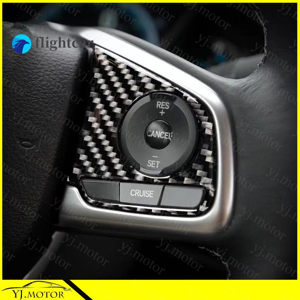 Miếng Dán Trang Trí Vô Lăng Xe Hơi Honda Civic FC 2016-2020 Bằng Sợi Carbon