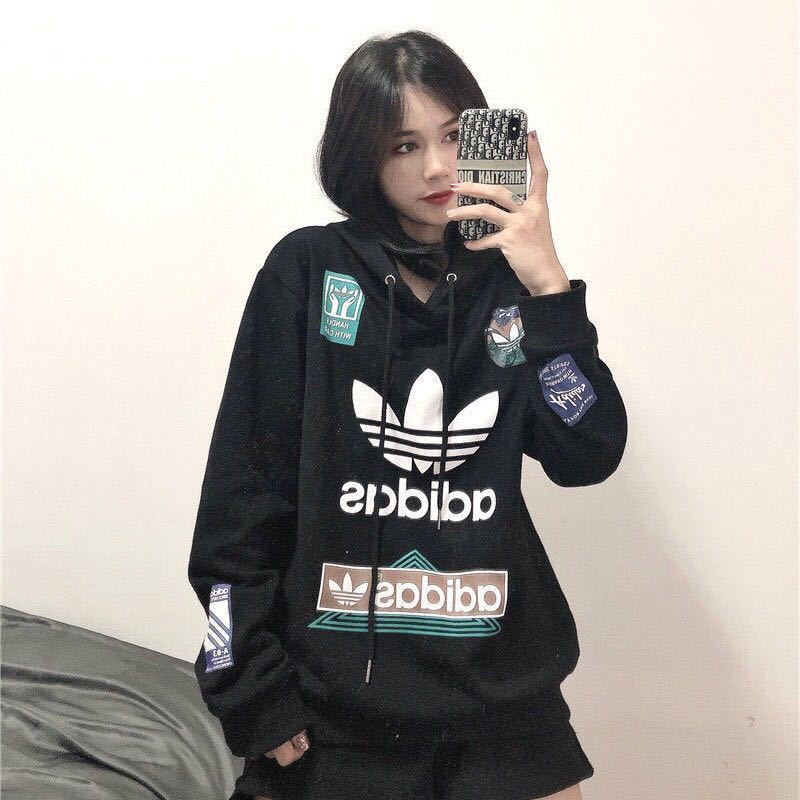 Sẵn sàng! Adidas! Áo Hoodie Cotton Thoải Mái Thời Trang Cho Nam Nữ