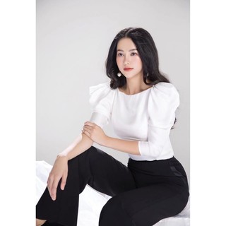 Áo sơ mi nữ lụa di màu trắng sang trọng lịch sự cho các nàng_Áo xinh công sở