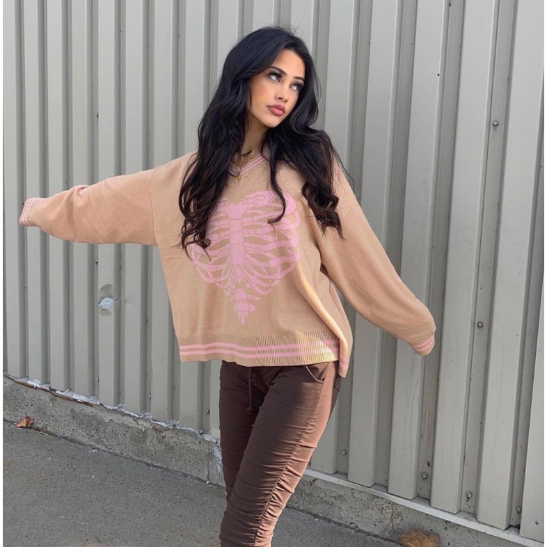 Áo sweater MMIOT Y2k cotton dáng rộng in họa tiết ngôi sao phong cách cổ điển thời trang mùa thu 2023