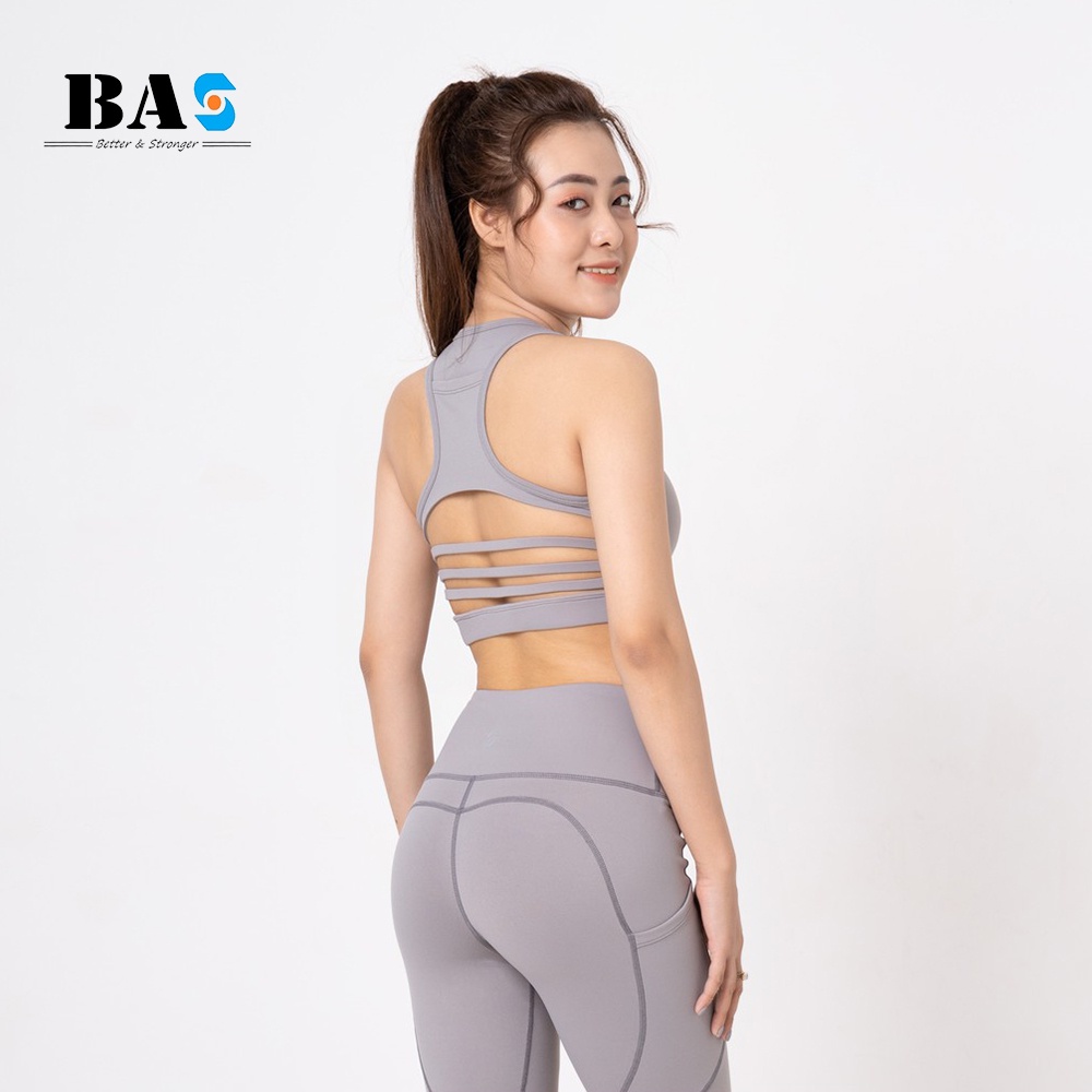 Áo bra nữ tập gym yoga aerobic BAS dây đan lưng thiết kế độc đáo, quyến rũ - AB210410