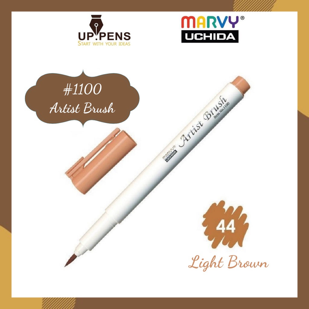 Bút lông đầu cọ viết calligraphy Marvy Artist Brush 1100 - Màu nâu sáng (Light Brown - 44)