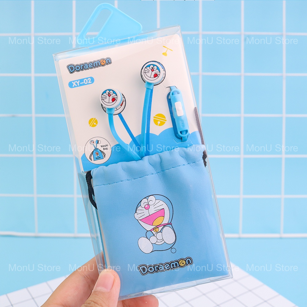 Tai nghe nhét tai có mic DORAEMON DOREMON túi dây rút dễ thương cute MON0385 TooYoo