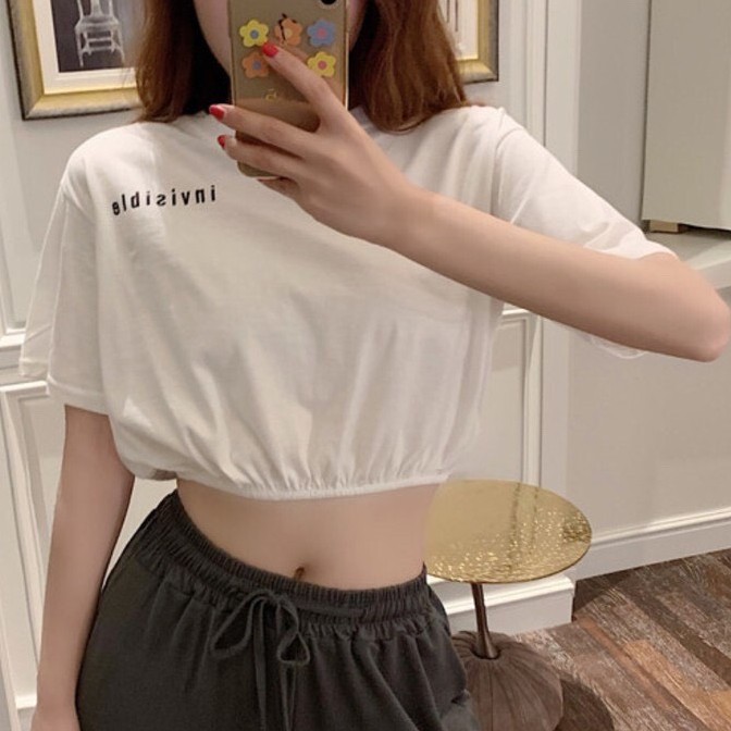 Áo thun croptop nữ phong cách ulzzang, áo phông thun nữ HELES C04