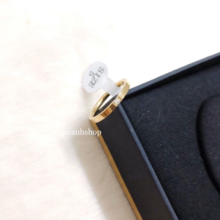 Nhẫn Titan - Nhẫn Titan Đính 1 Đá Chìm Màu Vàng