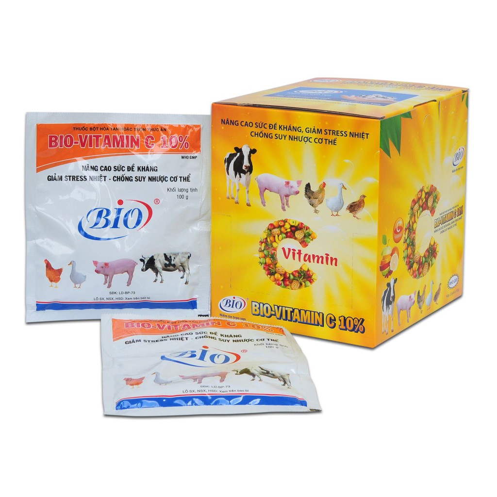 [Giá rẻ]BIO- VITAMIN C10% đề kháng - giảm stress-chống suy nhược cho thú cưng 100g