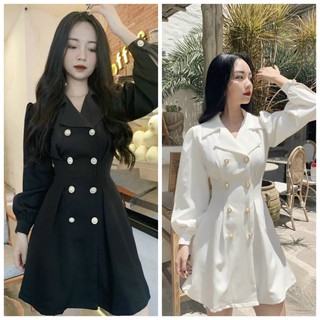 Váy vest 8 cúc ngọc sang chảnh, thanh lịch kèm ảnh thật