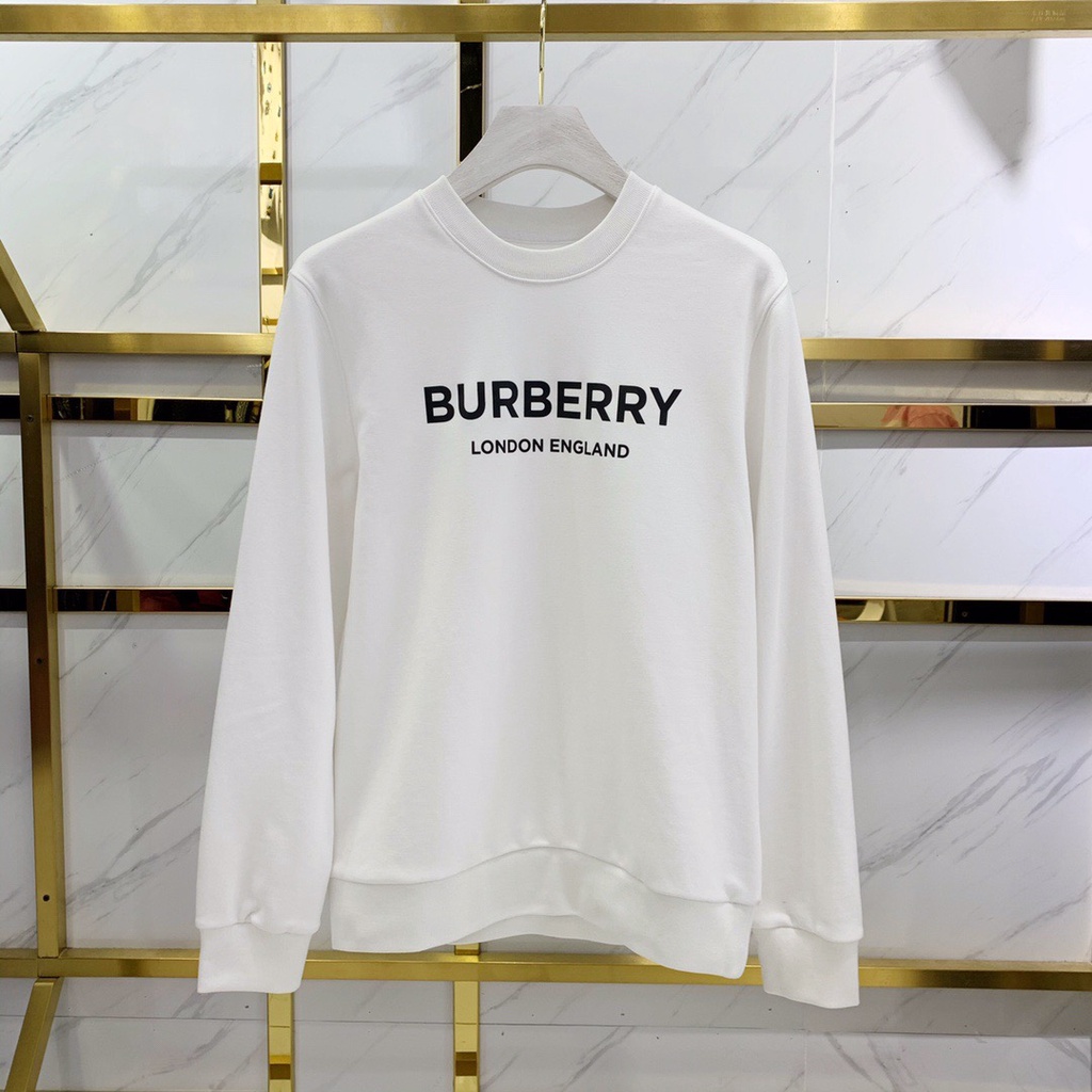 Burberr Áo sweater cotton Tay Dài In LOGO Thời Trang Thu Đông 2020 Cho Nam