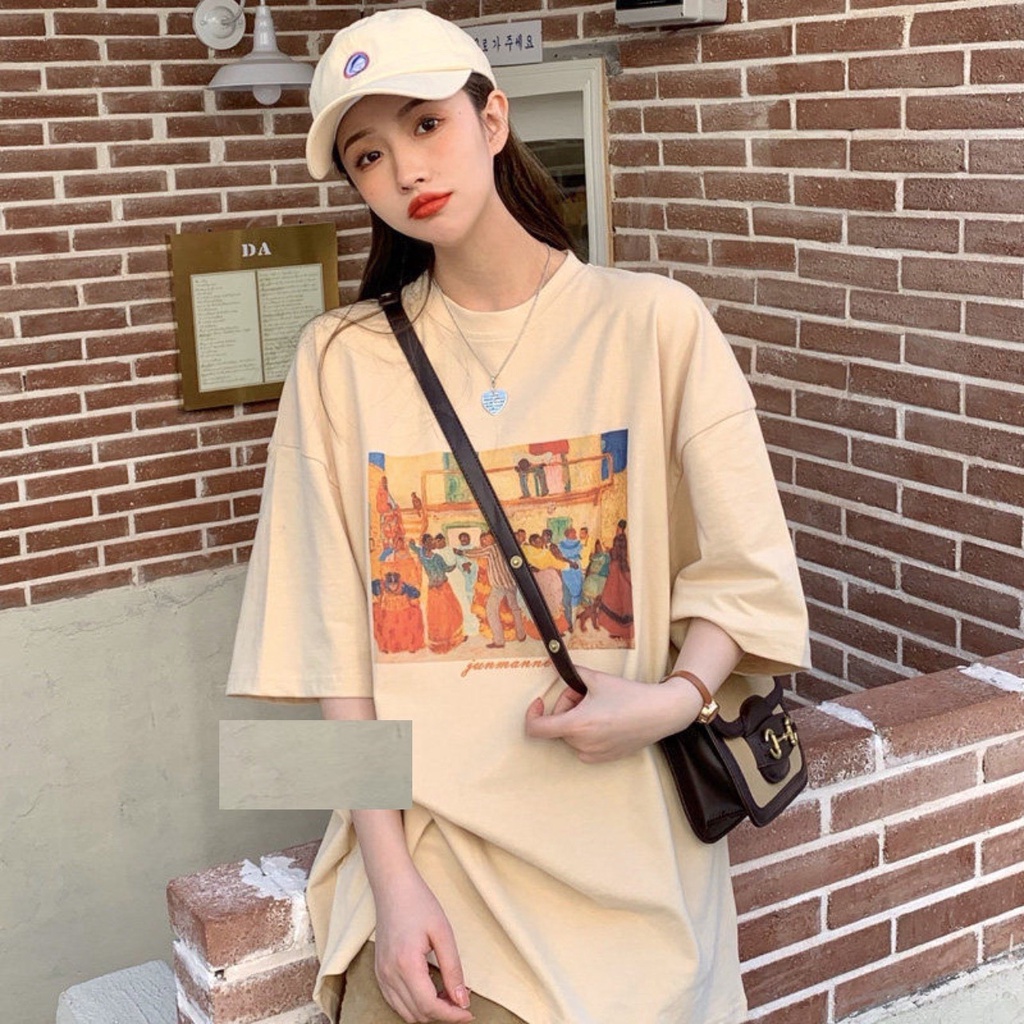 Áo Thun Bức Tranh Khiêu Vũ PEONYB Nữ [FREESHIP]  Phông form rộng tay lỡ in hình vintage 3158 đẹp cá tính Ulzzang