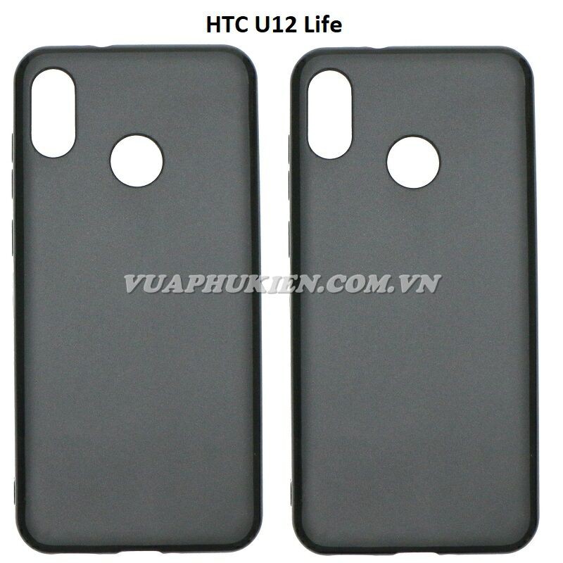 Ốp lưng silicone dẻo màu đen cho HTC U12 Life không bị ngả màu, ố vàng