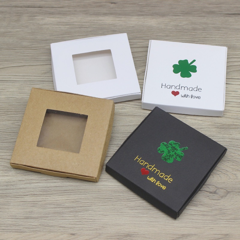 Bộ 10 Hộp Quà 8.5x8.5x1cm Tự Làm Họa Tiết Xinh Xắn