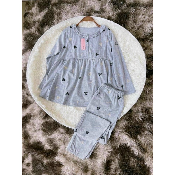 Bộ Pyjjama mặc nhà Bầu &amp; Sau sinh có chun chỉnh bụng B12 (Xanh, Hồng)