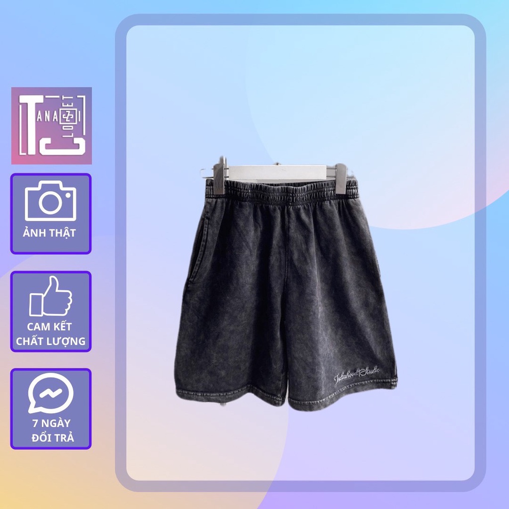 [sẵn] Quần short thun vải wax màu xám ( ảnh thật tại shop) Tanazi Closet