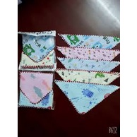 [ HÀNG ĐẸP ] Khăn Yếm Tam Giác cotton 2 lớp siêu mềm, viền màu cho bé, có cúc bấm 2 nấc