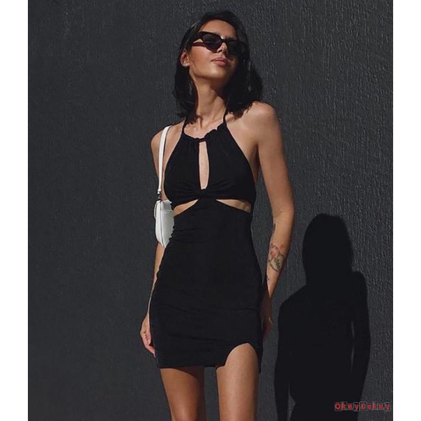 Đầm Mini Hai Dây Ôm Dáng Hở Lưng Phong Cách Thời Trang Quyến Rũ Dành Cho Nữ
