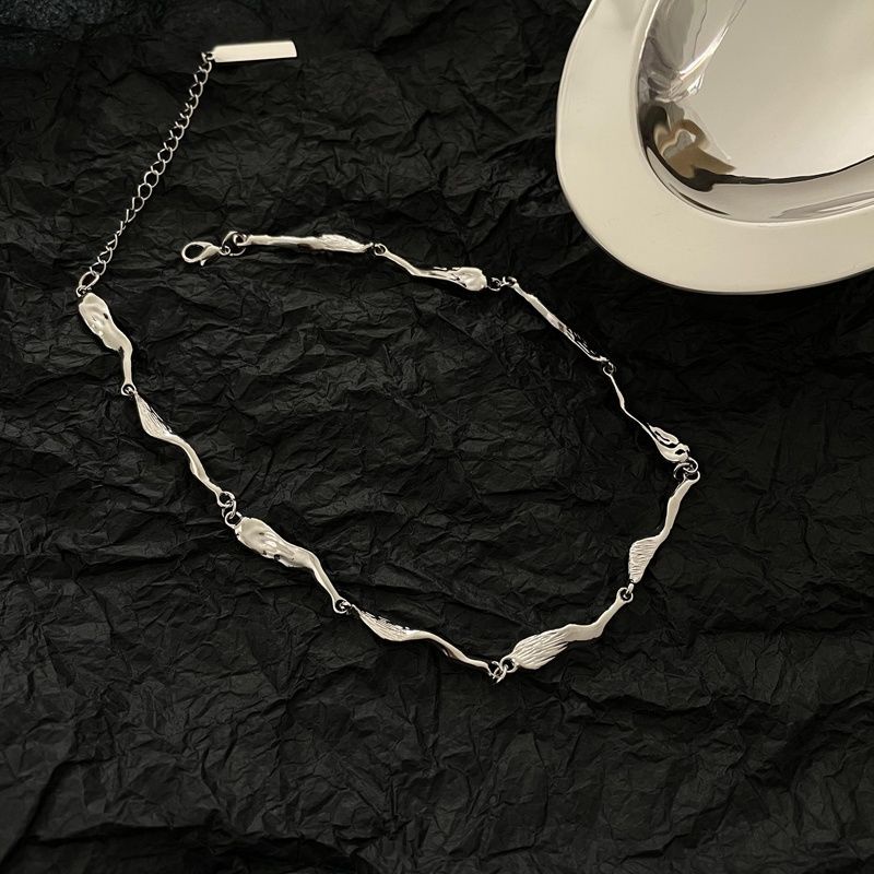 vòng cổ Bằng Kim Loại Mạ Bạc Thiết Kế Độc Đáo Phong Cách Hiphop