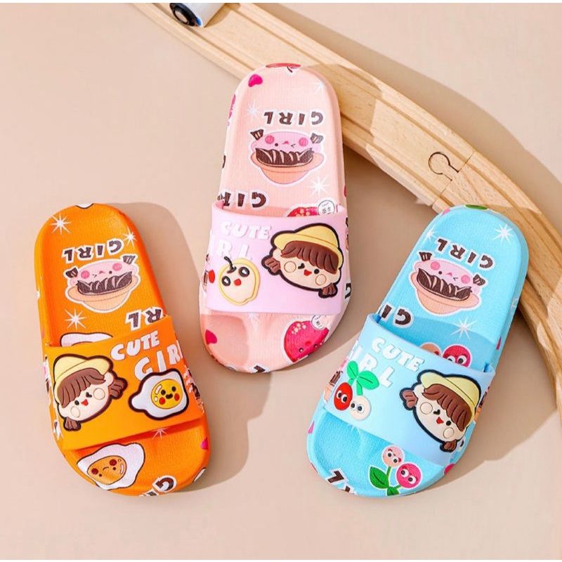 Dép quai ngang, dép 3D hình Cô Gái cute girl cho bé