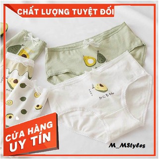 Quần Chip Cotton ⚡️𝐅𝐑𝐄𝐄𝐒𝐇𝐈𝐏⚡️ Siêu Co Giãn Thoáng Khí In Hình Quả Bơ Đáng Yêu - Quần Lót Nữ Cotton