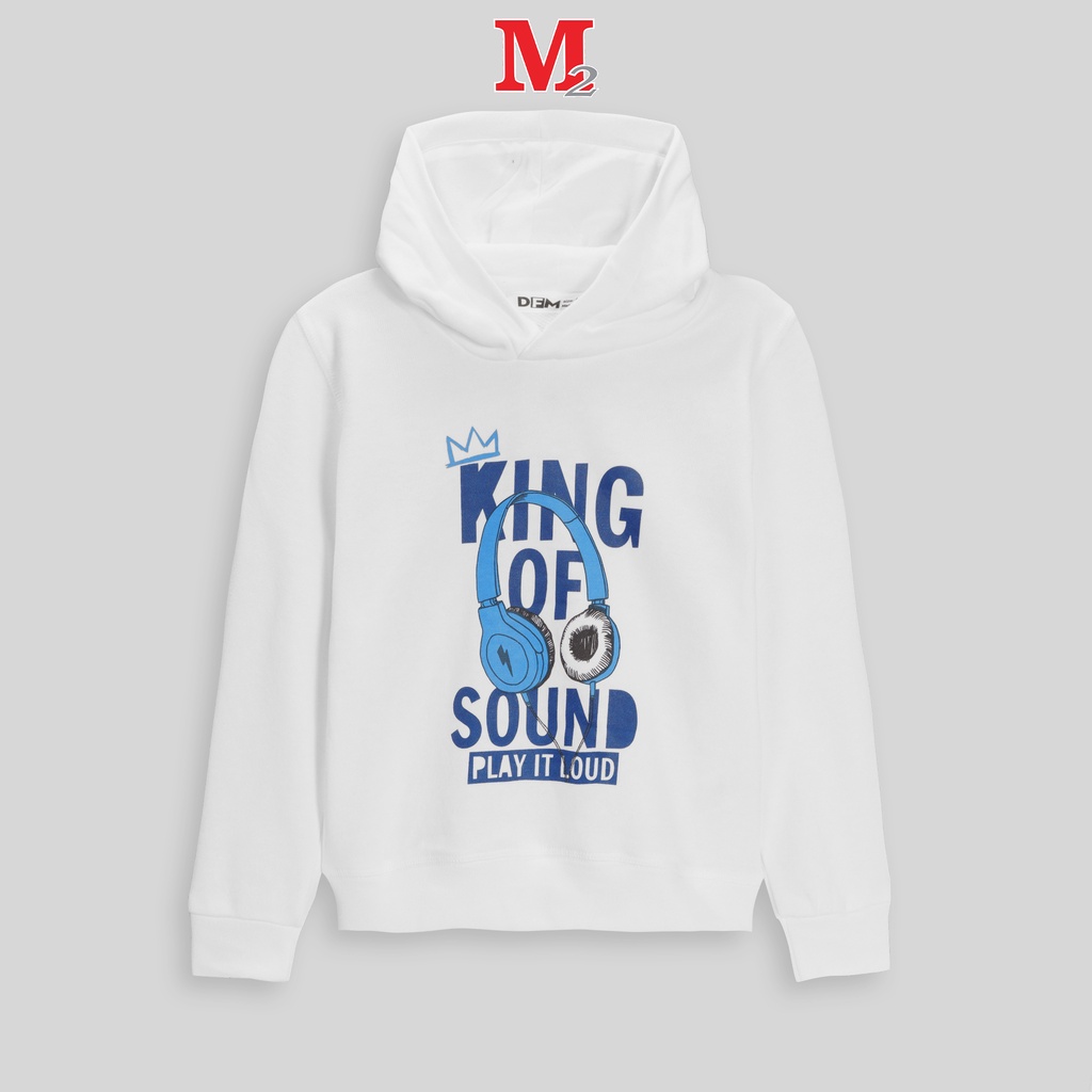 Áo nỉ thu đông bé trai có mũ in hình King of sound 3 - 12 tuổi DFM0208 Thời trang M2