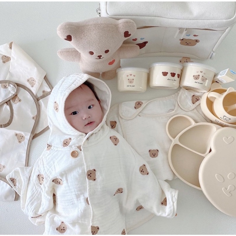 Áo choàng xô thêu DOTTODOT - Made in korea